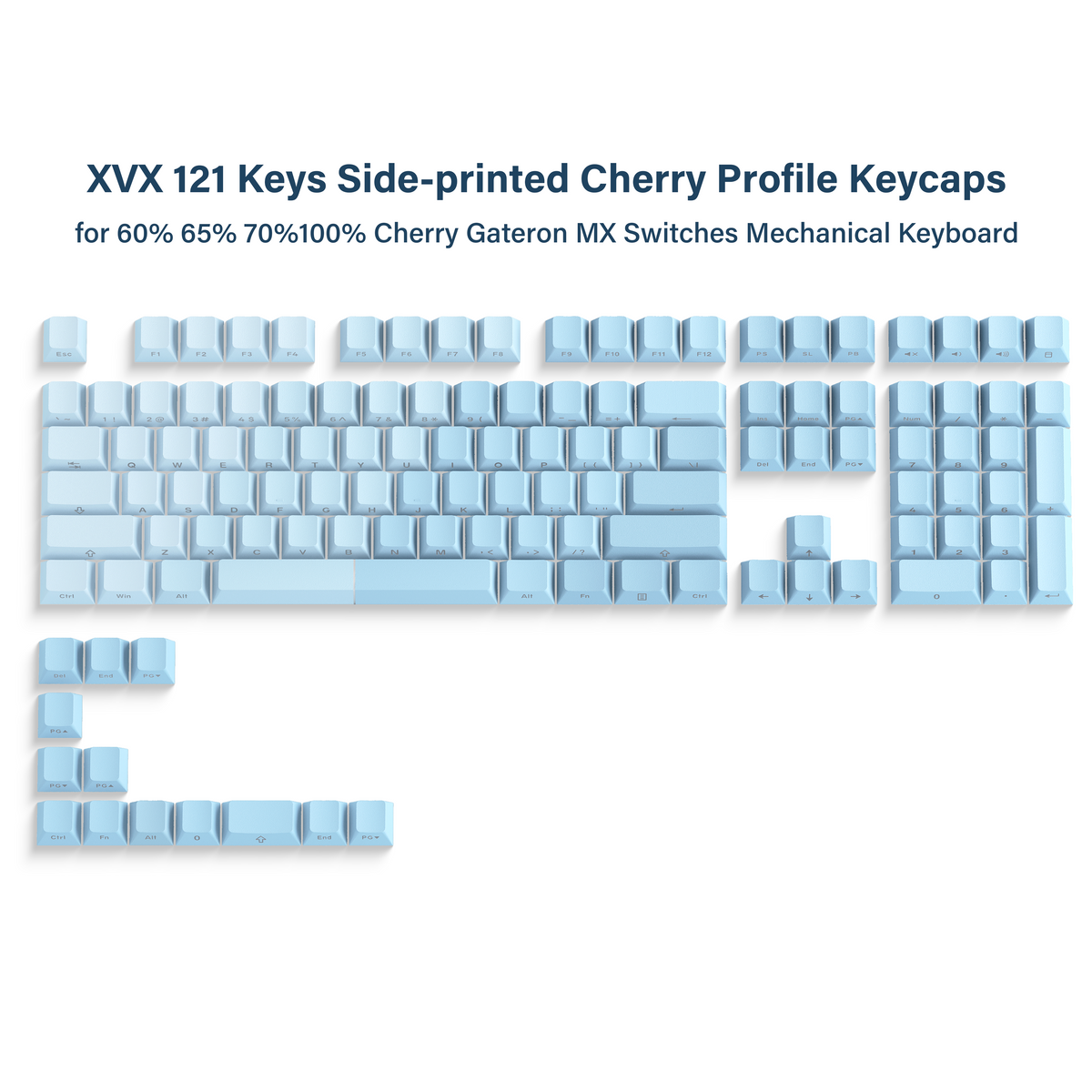 Gradient X-Axis Cherry Profile 121-Key PBT Keycap Set XVX