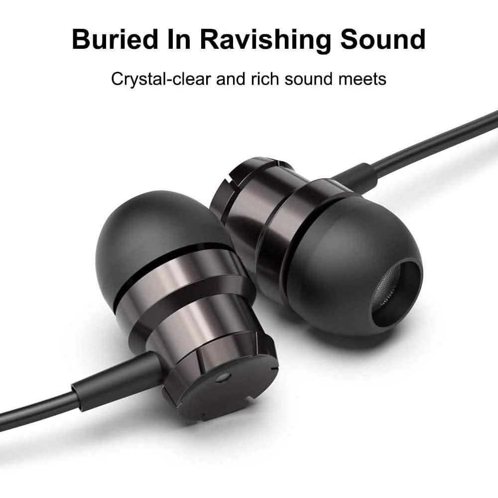 Noise Isolating Tangle Free In-Ear Headphones 3-Pack with Microphone