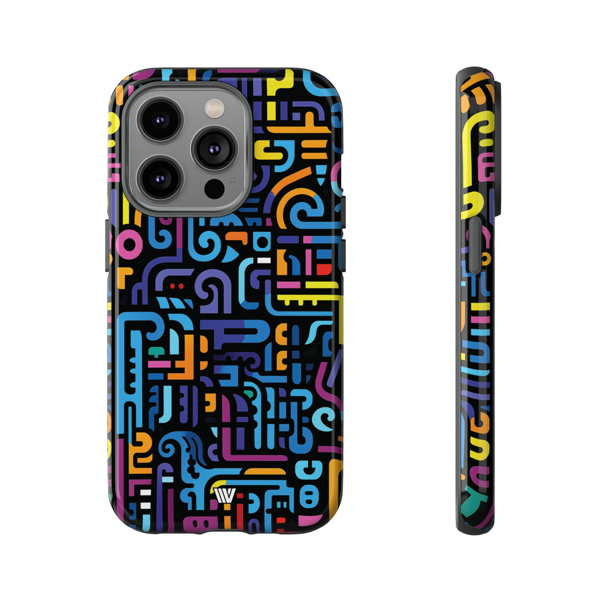 Tough Phone Case Dual-Layer Impact Resistant NEON GLYPHS