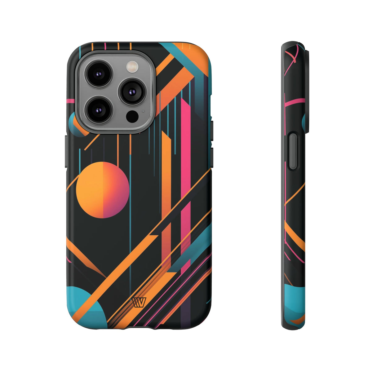 Tough Phone Case Dual-Layer Impact Resistant BOLD RETRO LINES