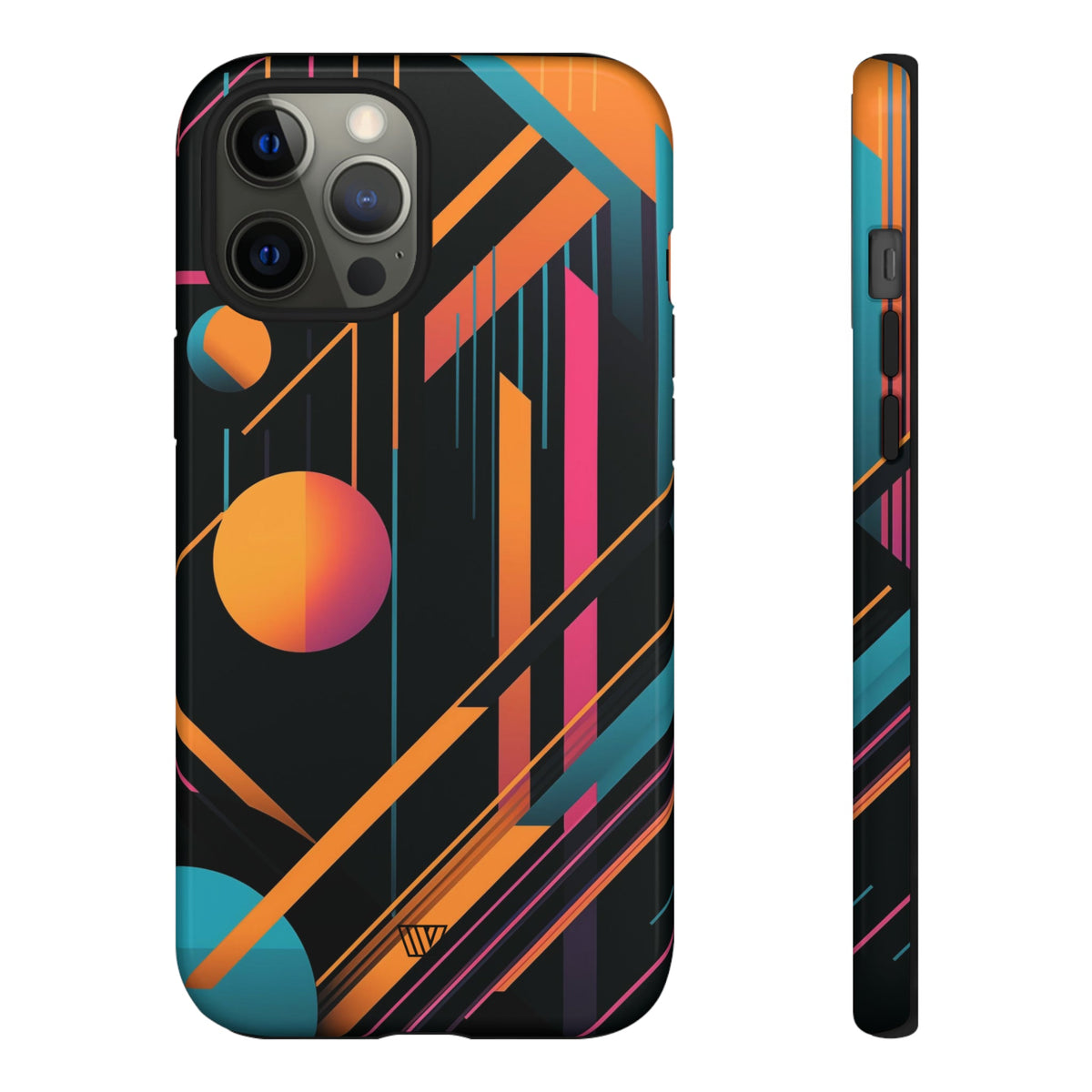 Tough Phone Case Dual-Layer Impact Resistant BOLD RETRO LINES