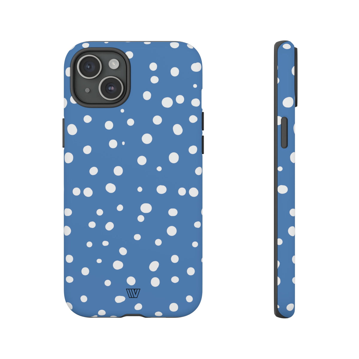 Dusty Blue Dots Tough Phone Case Dual-Layer Protection
