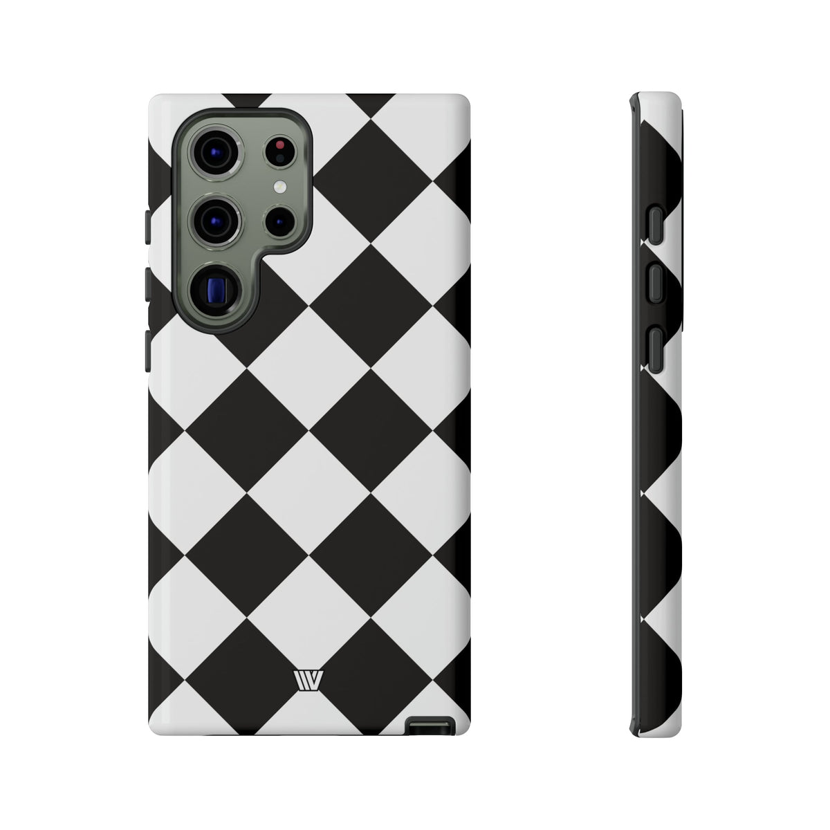 Black & White Diamond Tough Phone Case Dual-layer Protection