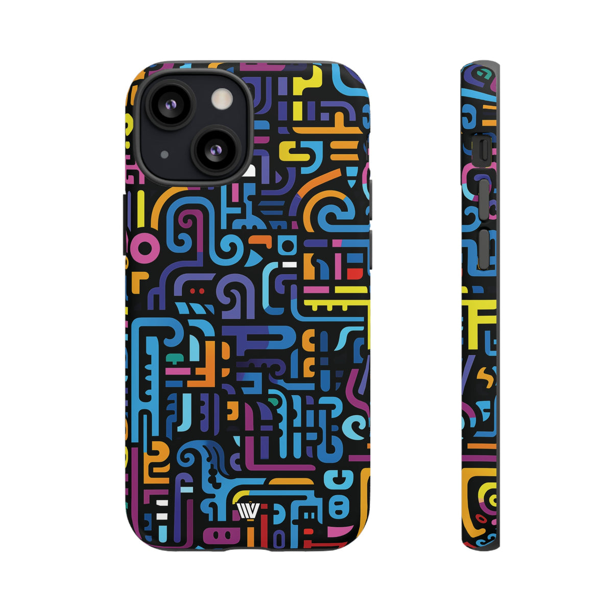 Tough Phone Case Dual-Layer Impact Resistant NEON GLYPHS
