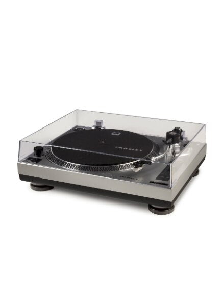 Crosley C100 2-Speed Pro Series Turntable Record Player - Silver-NEW