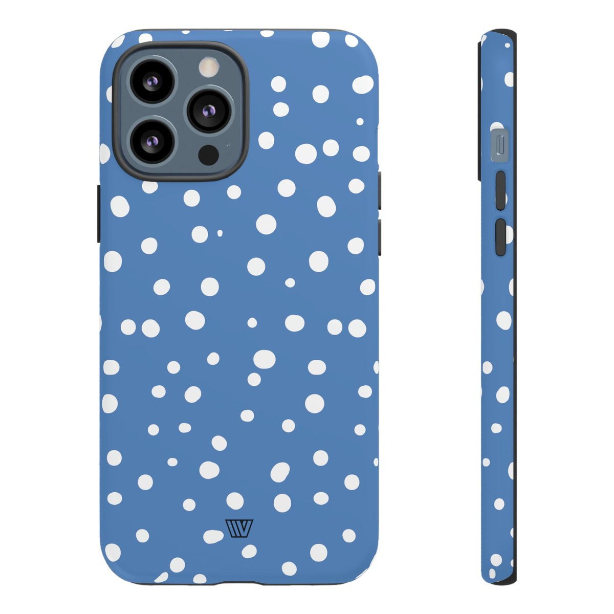 Dusty Blue Dots Tough Phone Case Dual-Layer Protection