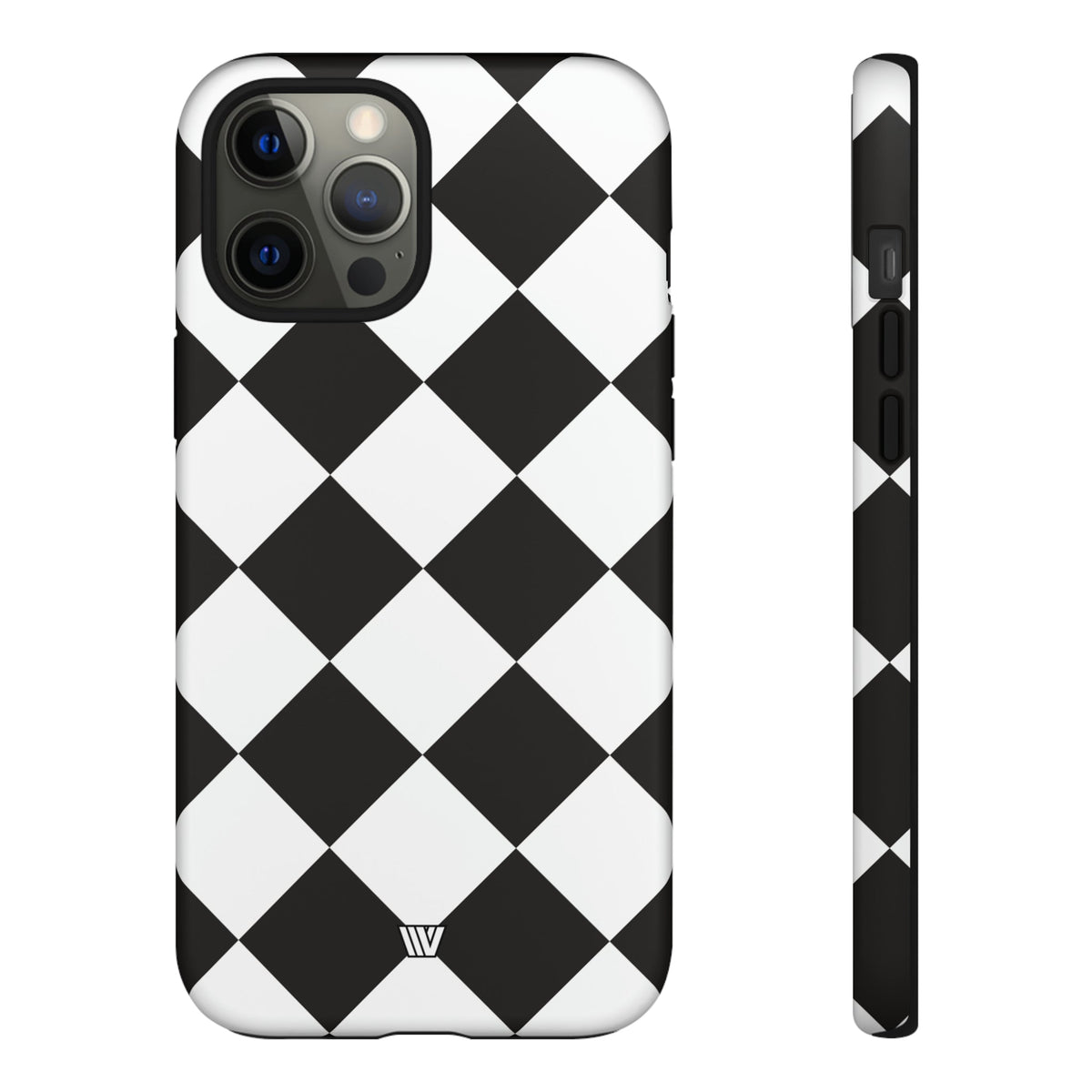 Black & White Diamond Tough Phone Case Dual-layer Protection