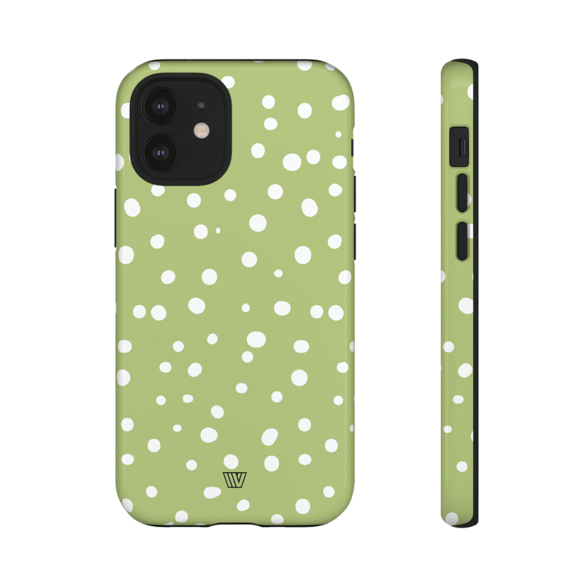 Tough Phone Case Dual-Layer Protection PALE OLIVE DOTS