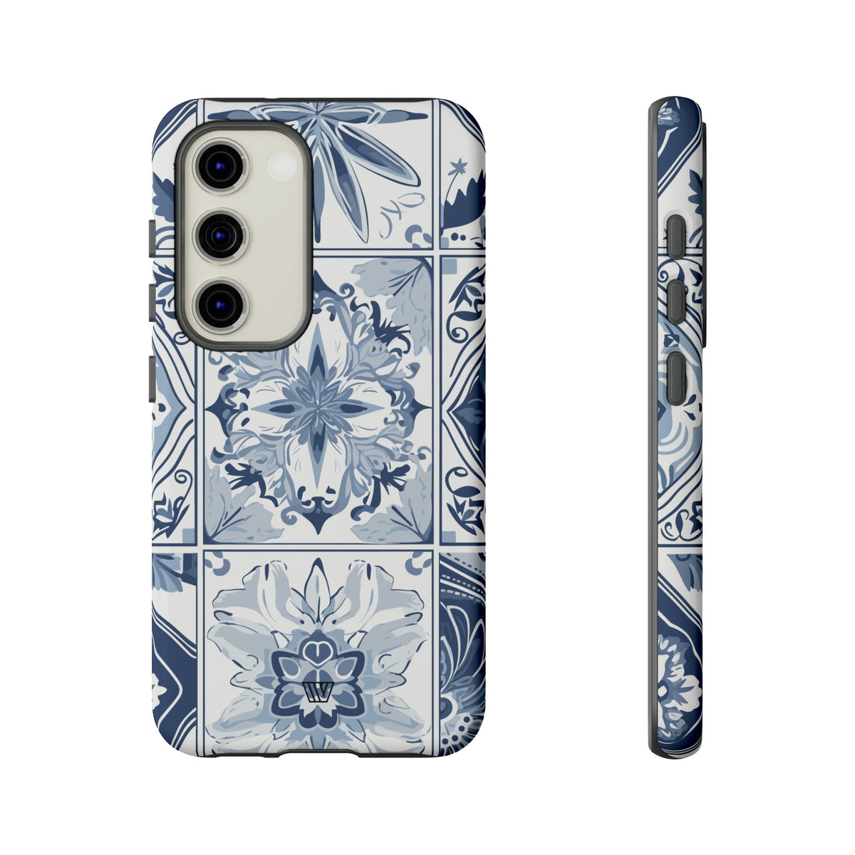 Blue White Tile Tough Impact-Resistant Phone Case