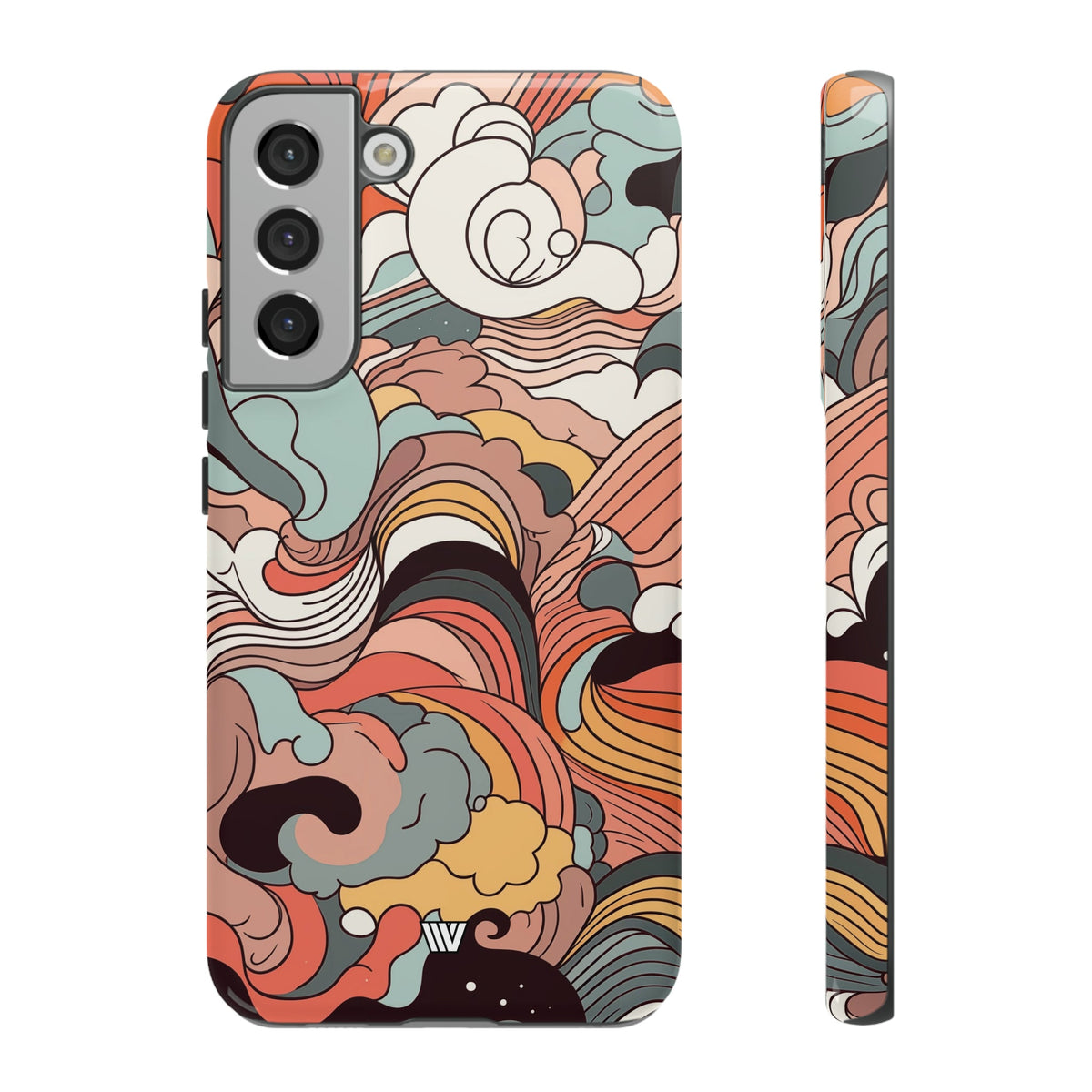 Abstract Doodle Clouds Tough Phone Case