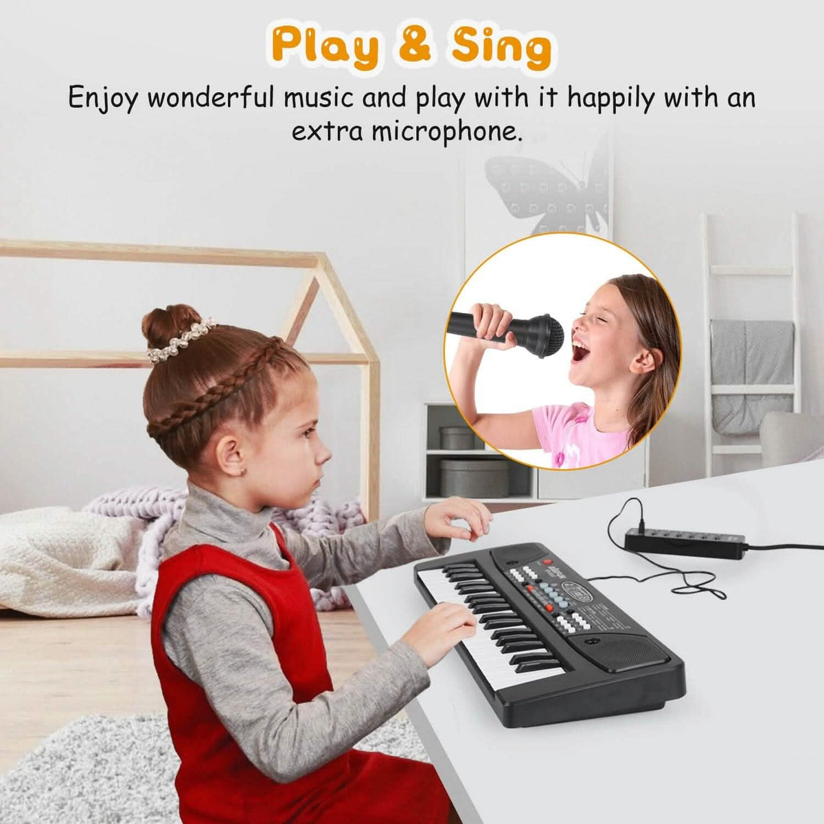 37 Keys Multifunctional Digital Music Electronic Keyboard Instrument with Microphone