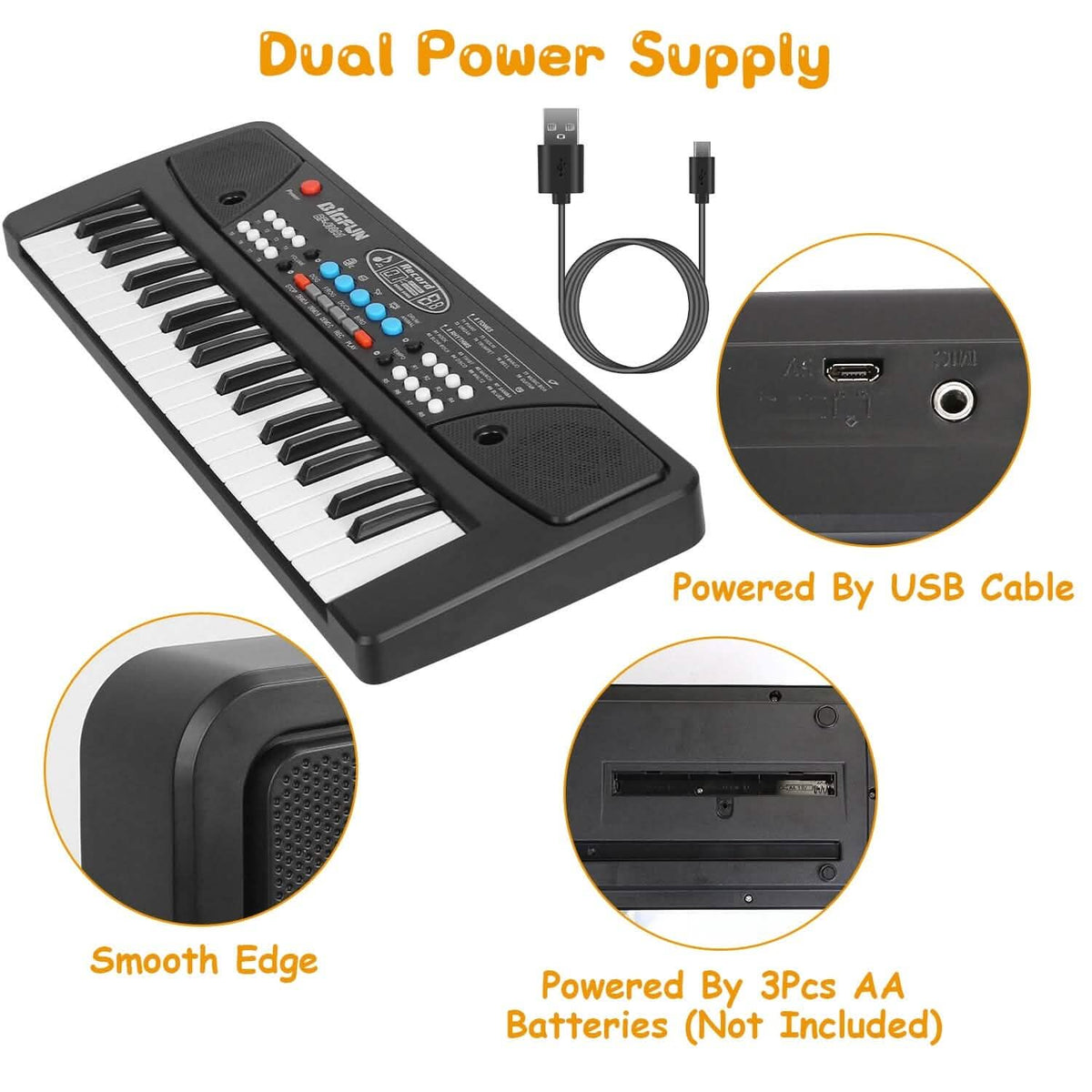 37 Keys Multifunctional Digital Music Electronic Keyboard Instrument with Microphone