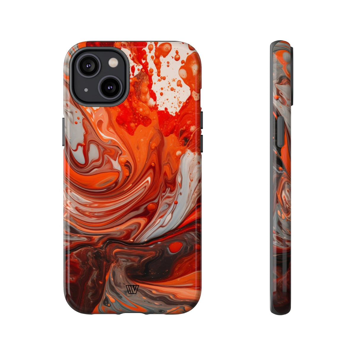 White Fire Paint Swirl Tough Phone Case