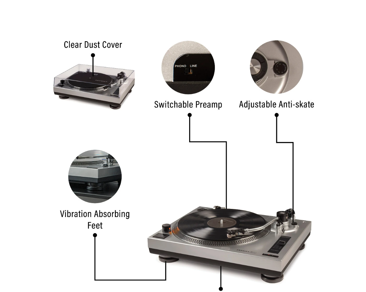 Crosley K100 K-Series 2-Speed Bluetooth Turntable System with Dual Speakers -NEW