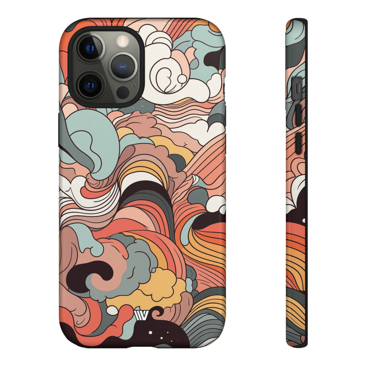 Abstract Doodle Clouds Tough Phone Case