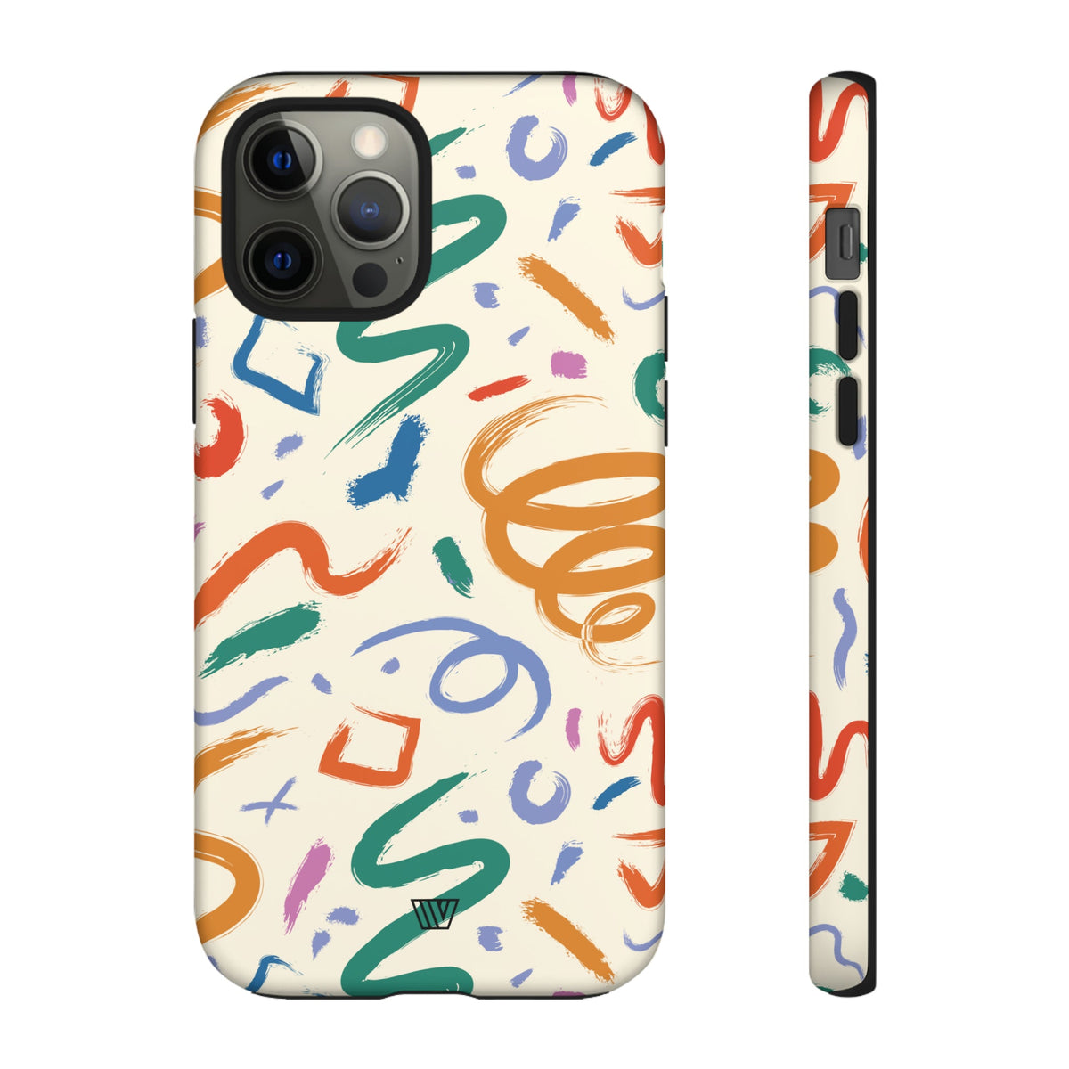Doodle Brush Strokes Tough Phone Case