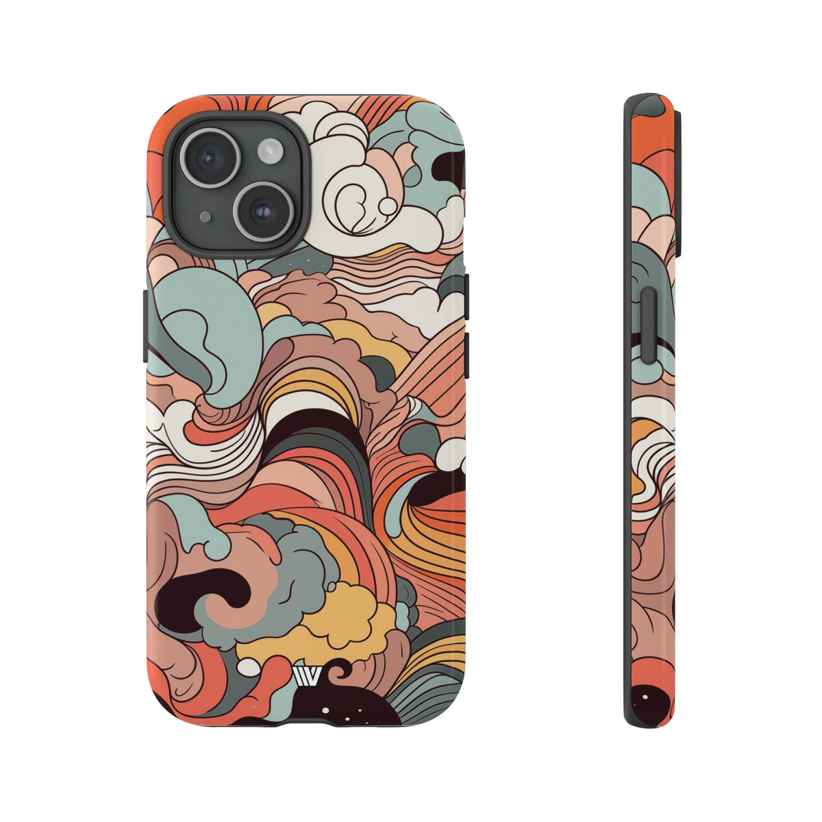 Abstract Doodle Clouds Tough Phone Case
