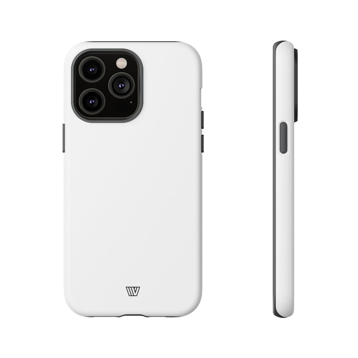 All White Tough Phone Case Protective Dual-Layer Polycarbonate Shell
