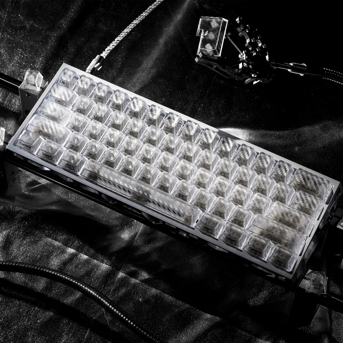 Carbon Fiber Textured Cherry Profile PC Keycap Set XVX