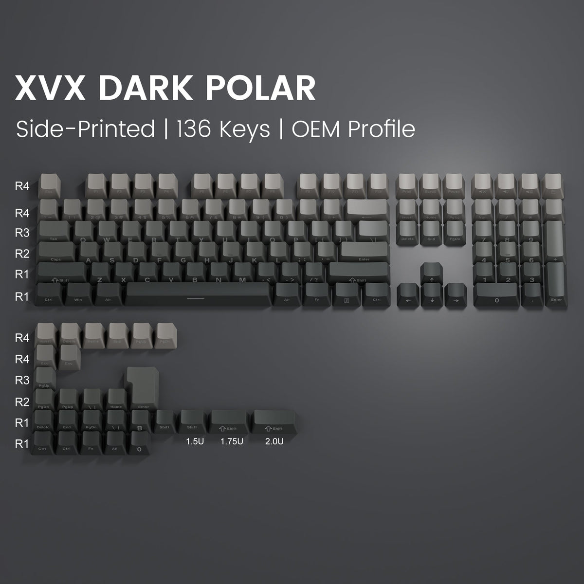 XVX Gradient Side-Printed OEM Profile PBT Keycap Set
