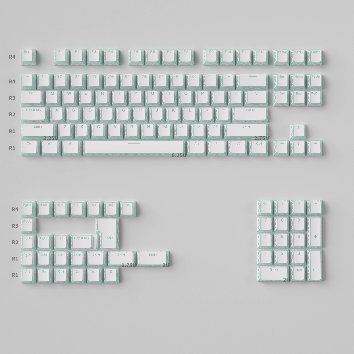 Refraction Shine-Through Cherry Profile PBT Keycap Set 130-Key XVX PRISM