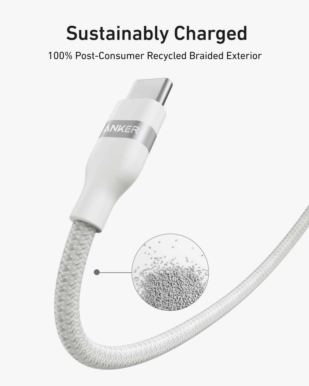 USB-C 240W Upcycled-Braided Cable Anker USB-C to USB-C Cable