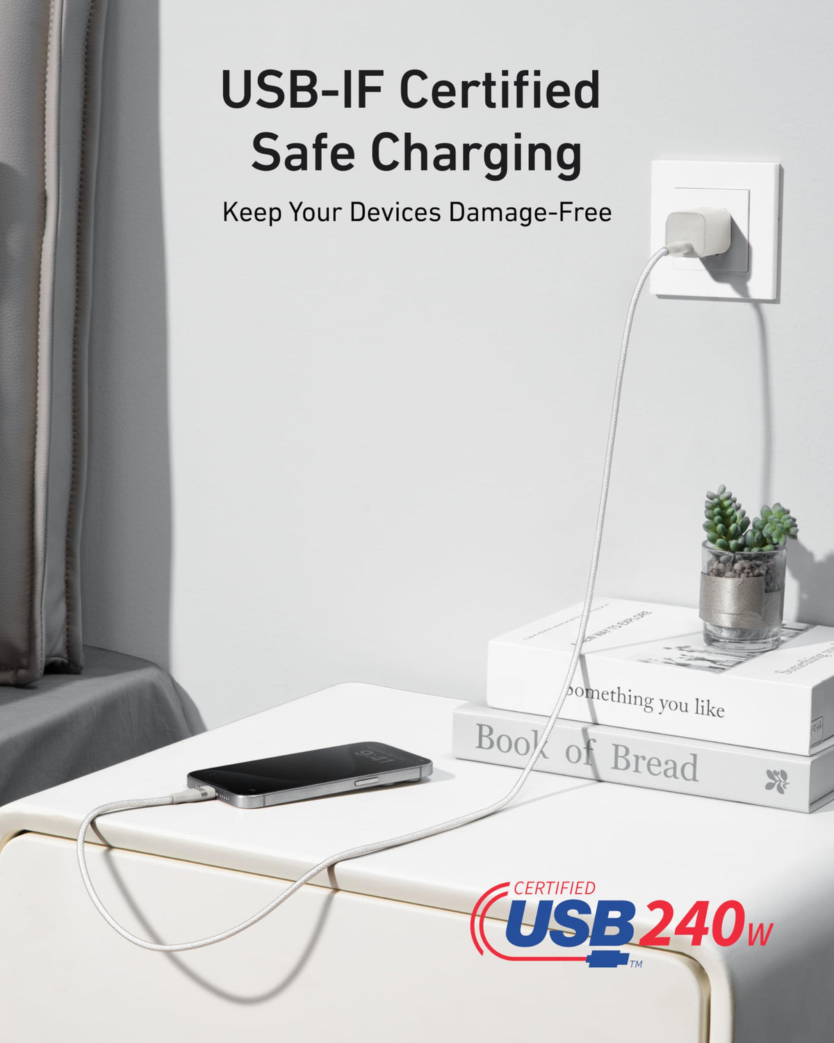 USB-C 240W Upcycled-Braided Cable Anker USB-C to USB-C Cable