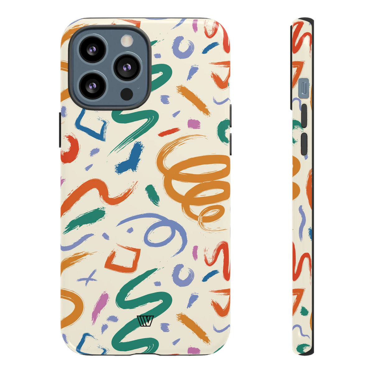 Doodle Brush Strokes Tough Phone Case