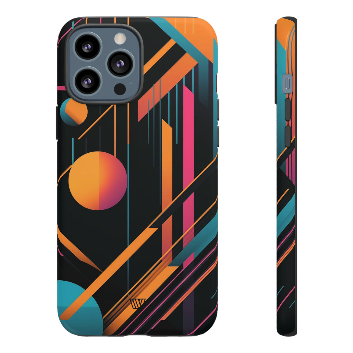Tough Phone Case Dual-Layer Impact Resistant BOLD RETRO LINES