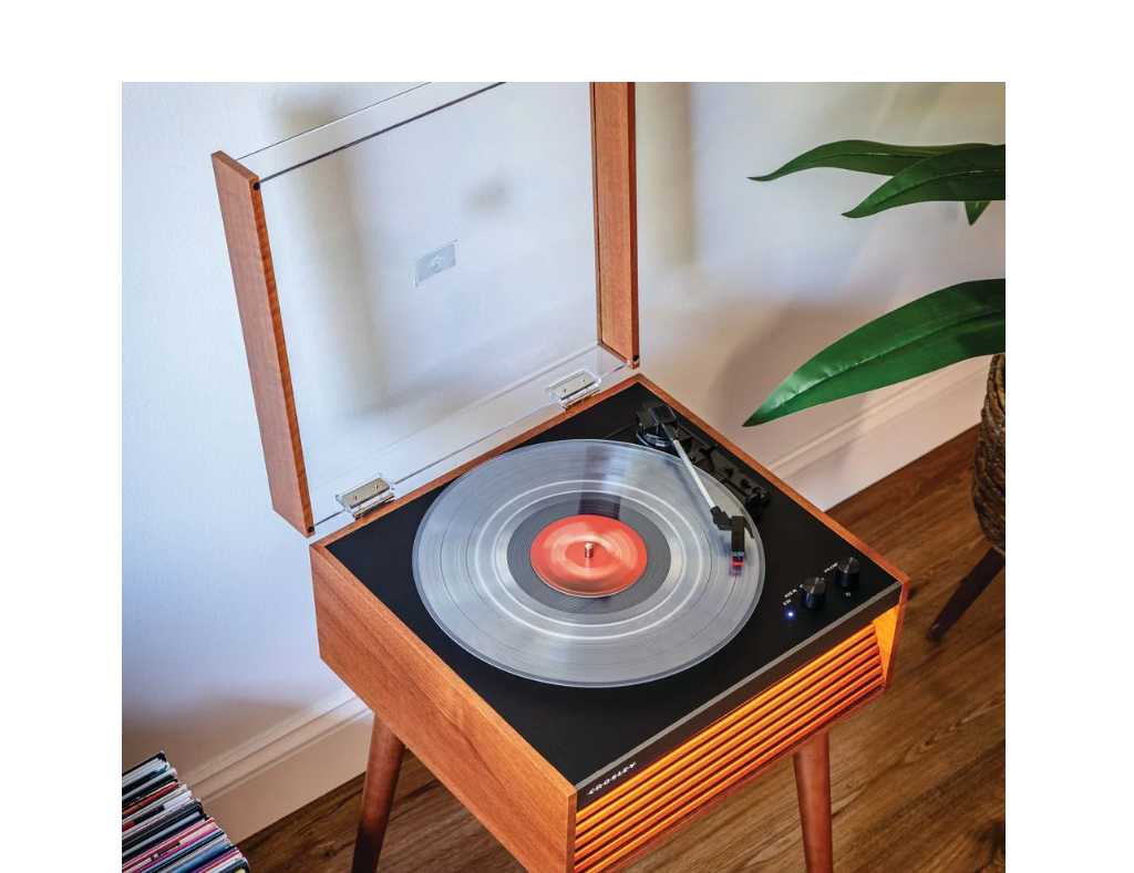 Crosley CR6237A Dean 3-Speed Bluetooth Record Player Natural With Legs-NEW