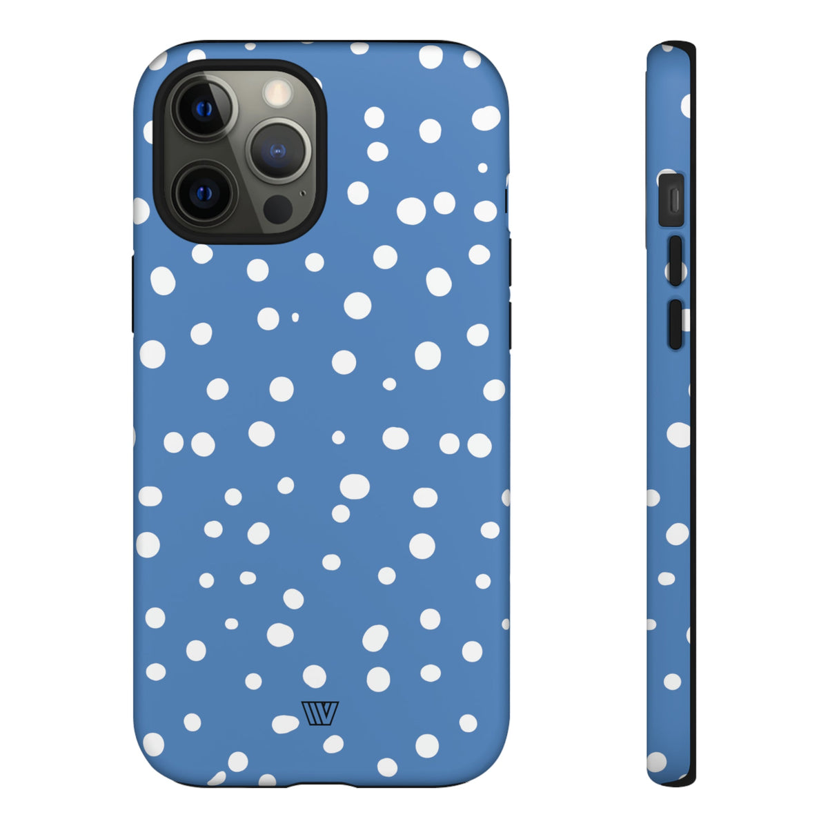 Dusty Blue Dots Tough Phone Case Dual-Layer Protection