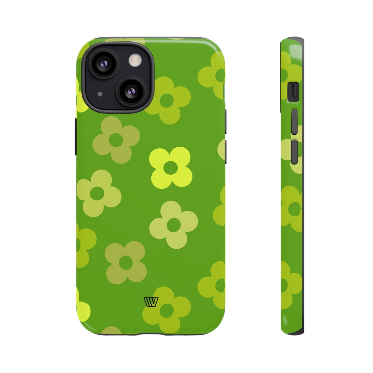 Green Retro Flowers Tough Phone Case