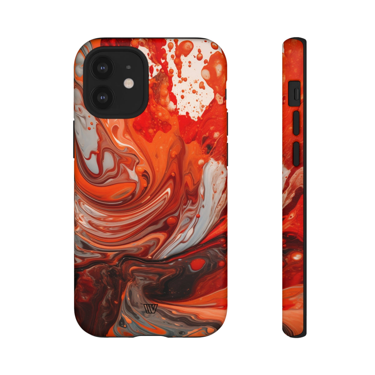 White Fire Paint Swirl Tough Phone Case