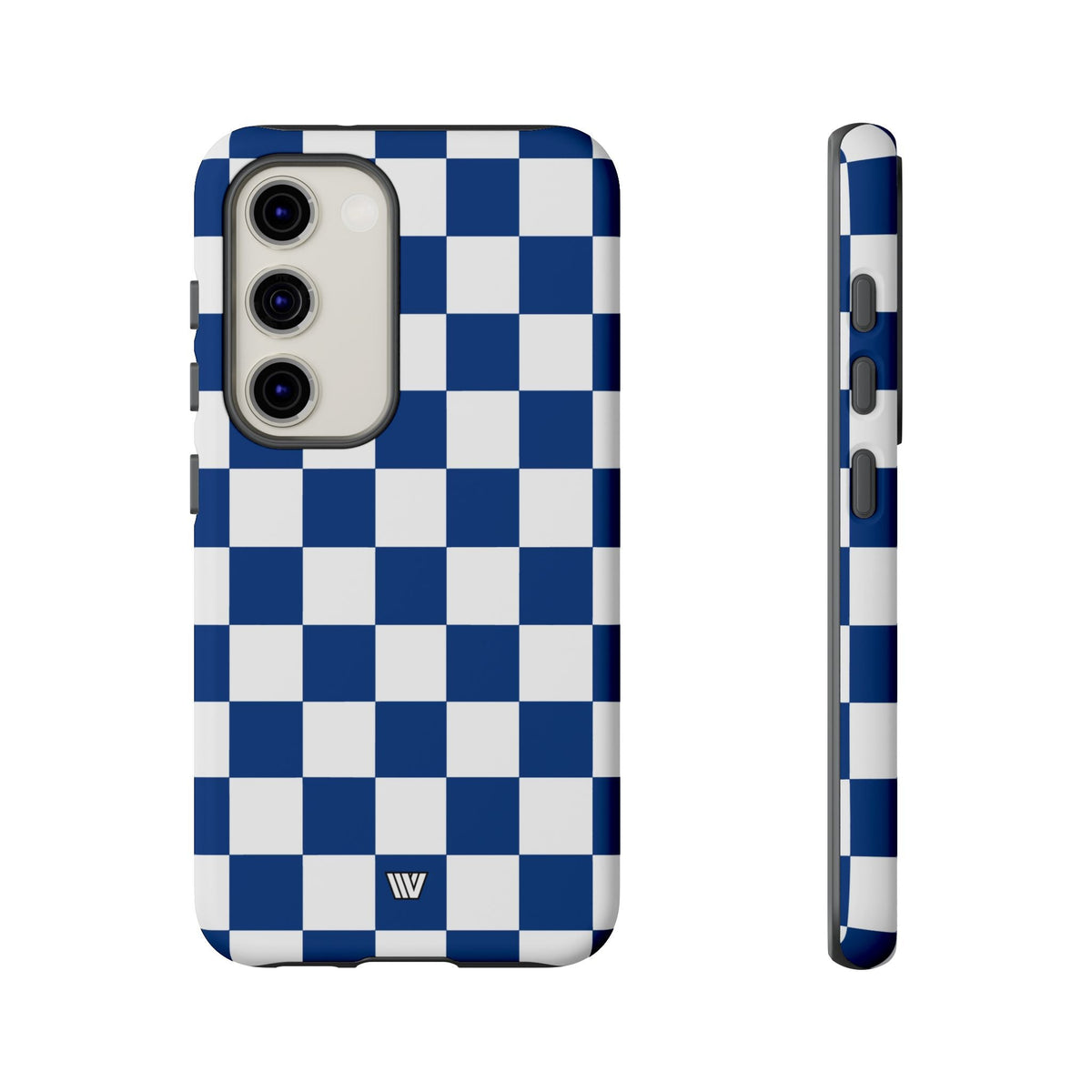 Blue White Checkerboard Tough Phone Case