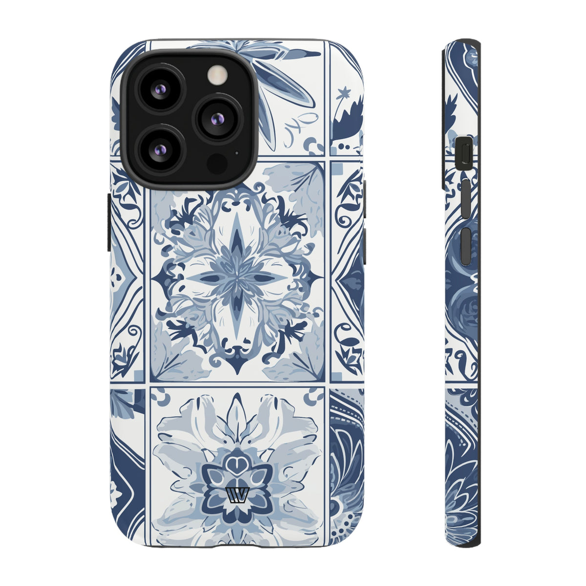 Blue White Tile Tough Impact-Resistant Phone Case