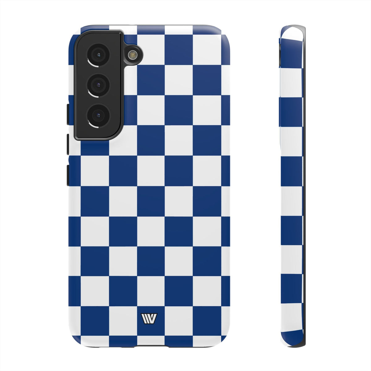 Blue White Checkerboard Tough Phone Case