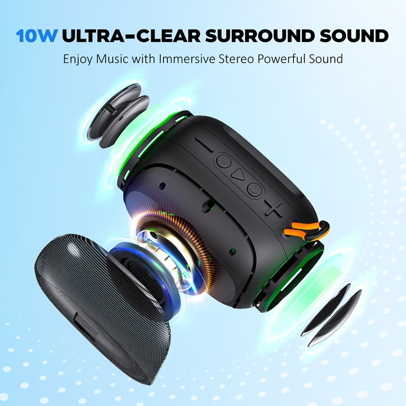 JYX L5 IPX7 Waterproof Portable Bluetooth Speaker with LED Light