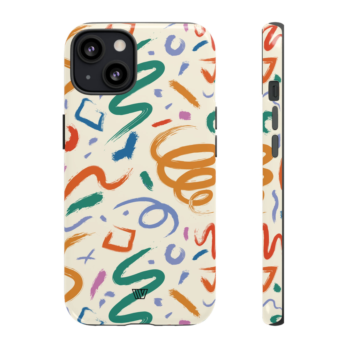Doodle Brush Strokes Tough Phone Case