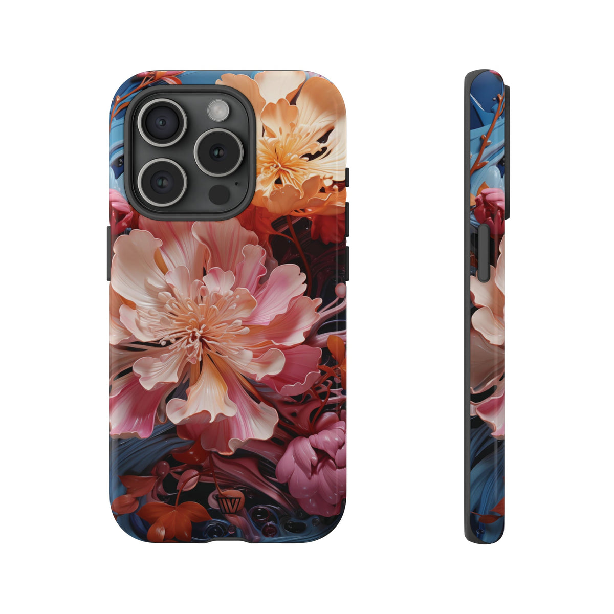 Paint Swirl Flowers Tough Phone Case