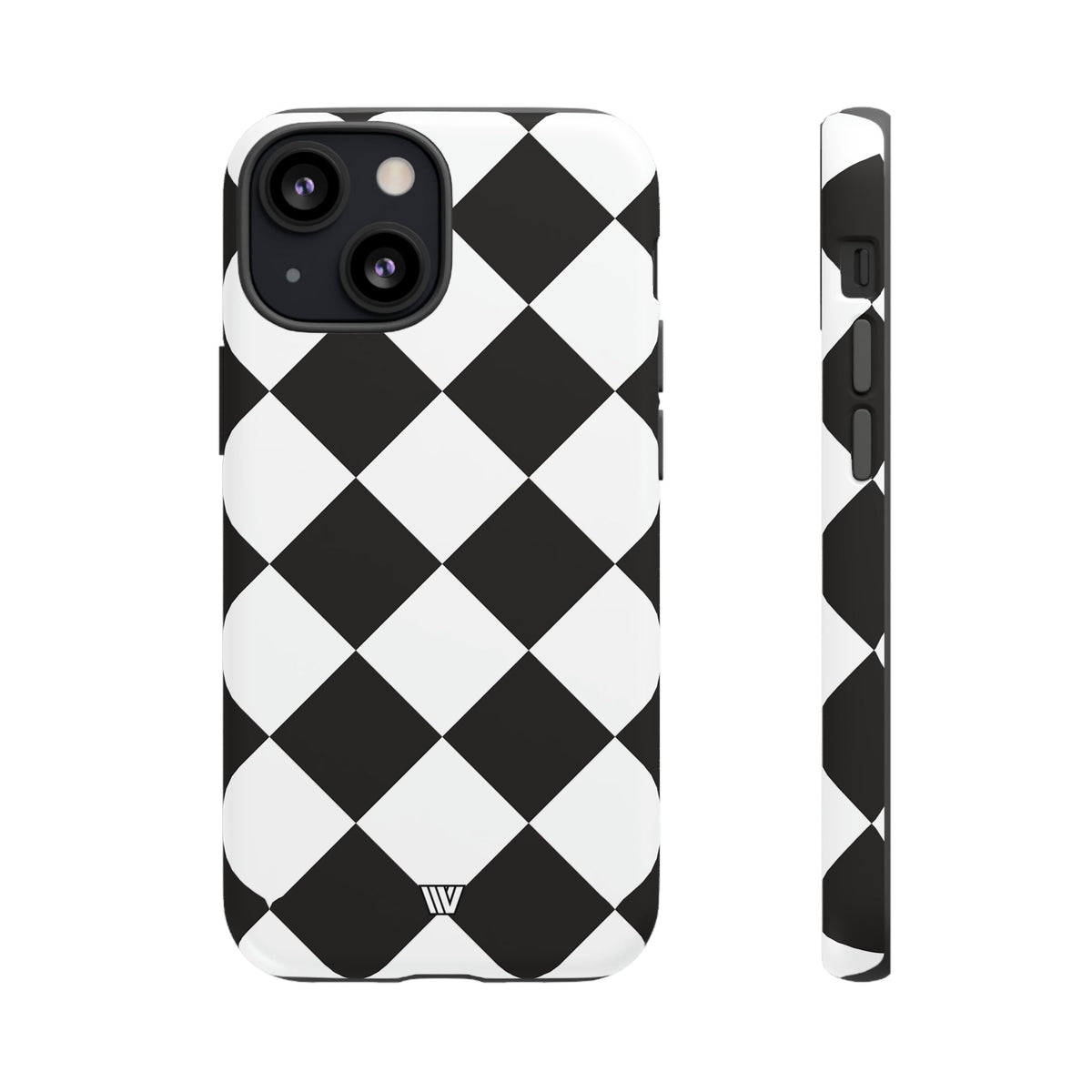 Black & White Diamond Tough Phone Case Dual-layer Protection