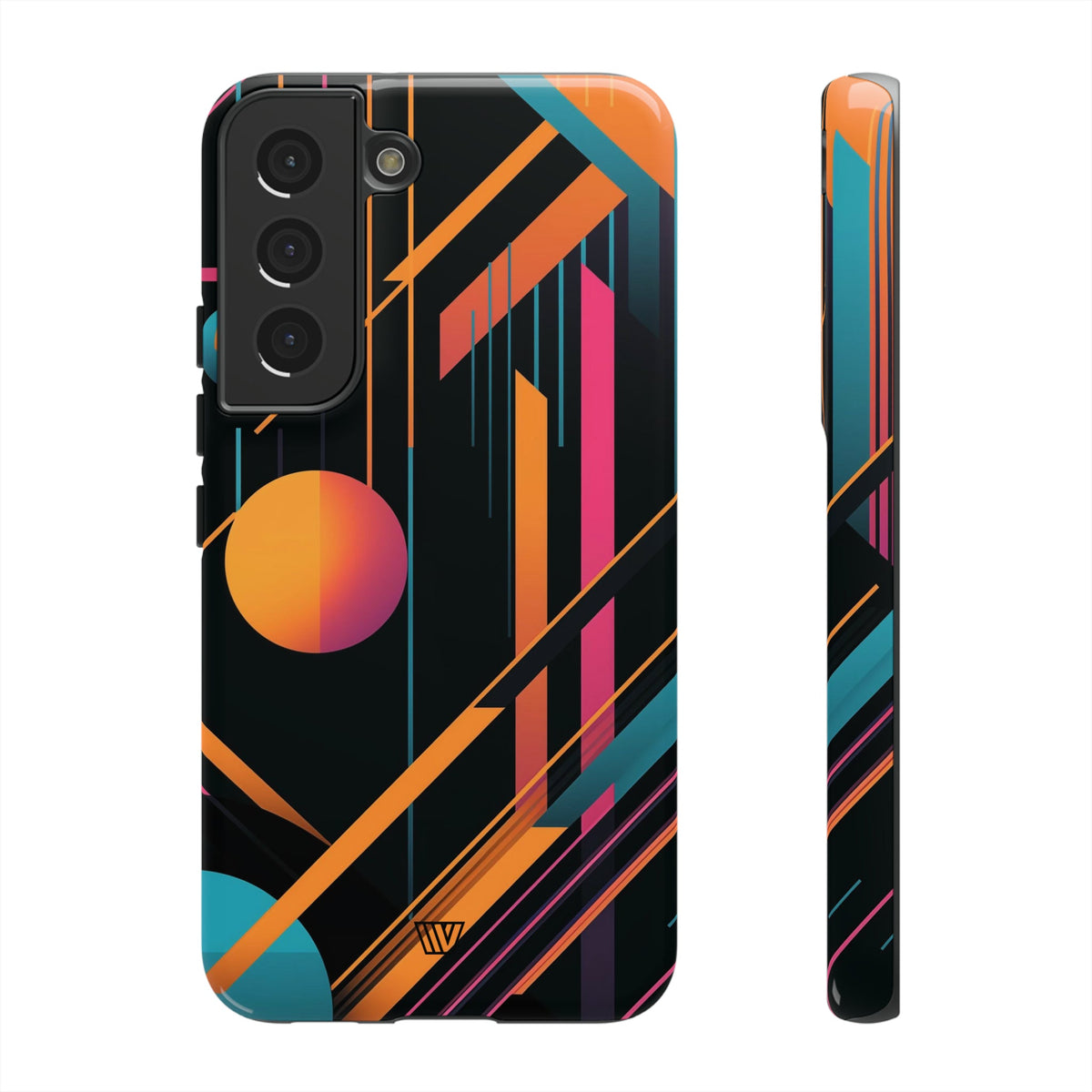 Tough Phone Case Dual-Layer Impact Resistant BOLD RETRO LINES