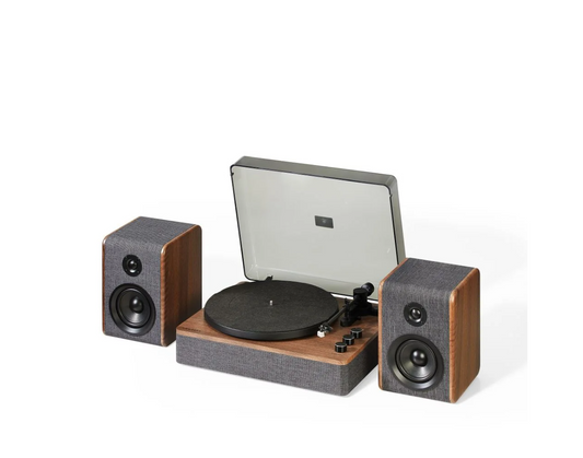 Crosley Nocturne 2-Speed Record Player With Speakers - Charcoal-NEW