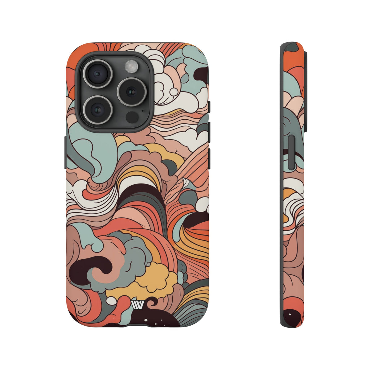 Abstract Doodle Clouds Tough Phone Case