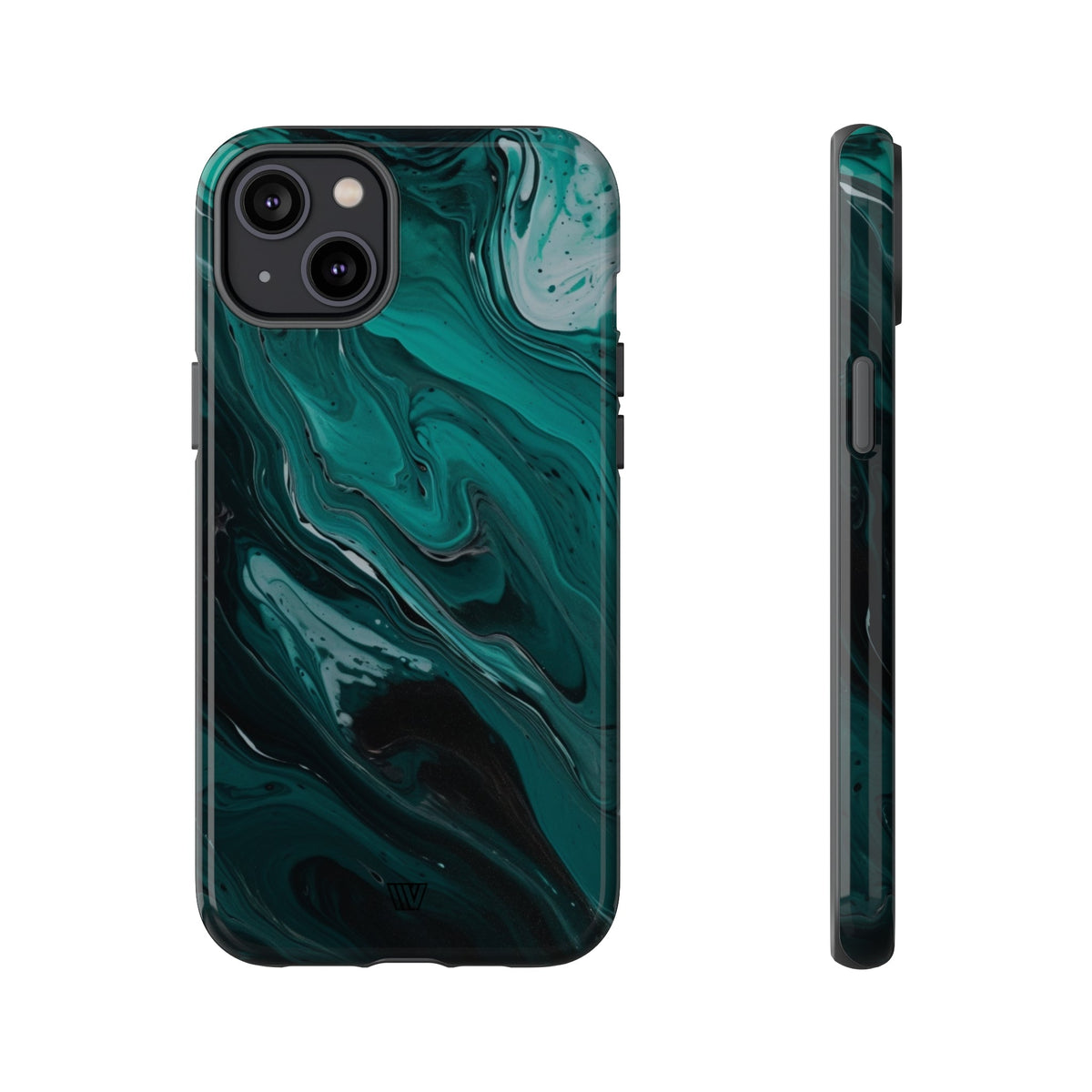 Teal Paint Swirl Tough Phone Case