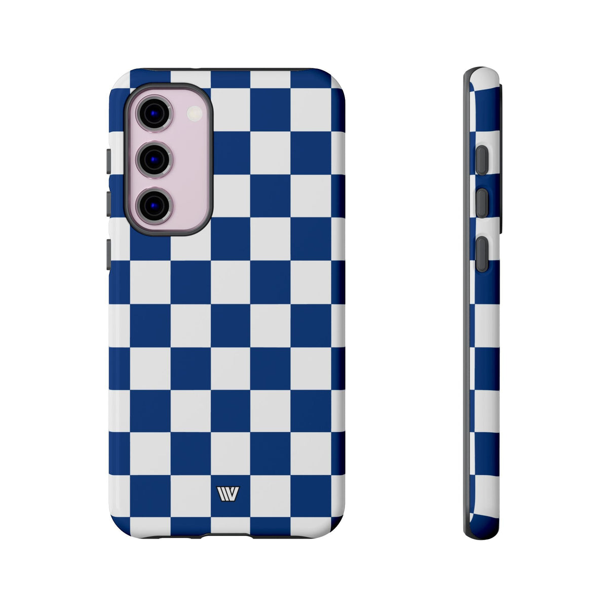 Blue White Checkerboard Tough Phone Case