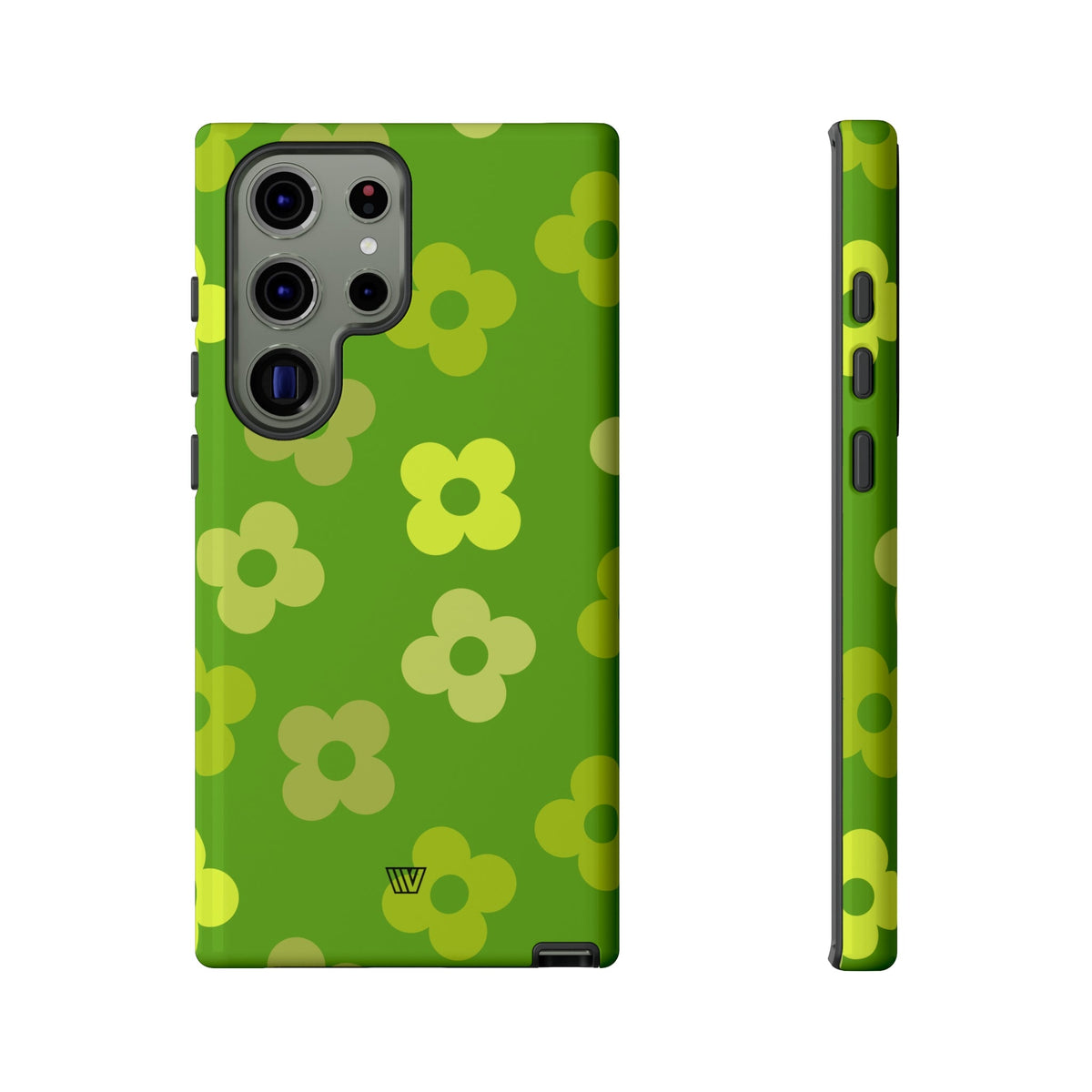 Green Retro Flowers Tough Phone Case