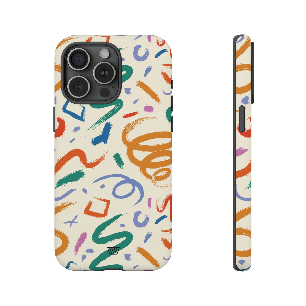 Doodle Brush Strokes Tough Phone Case