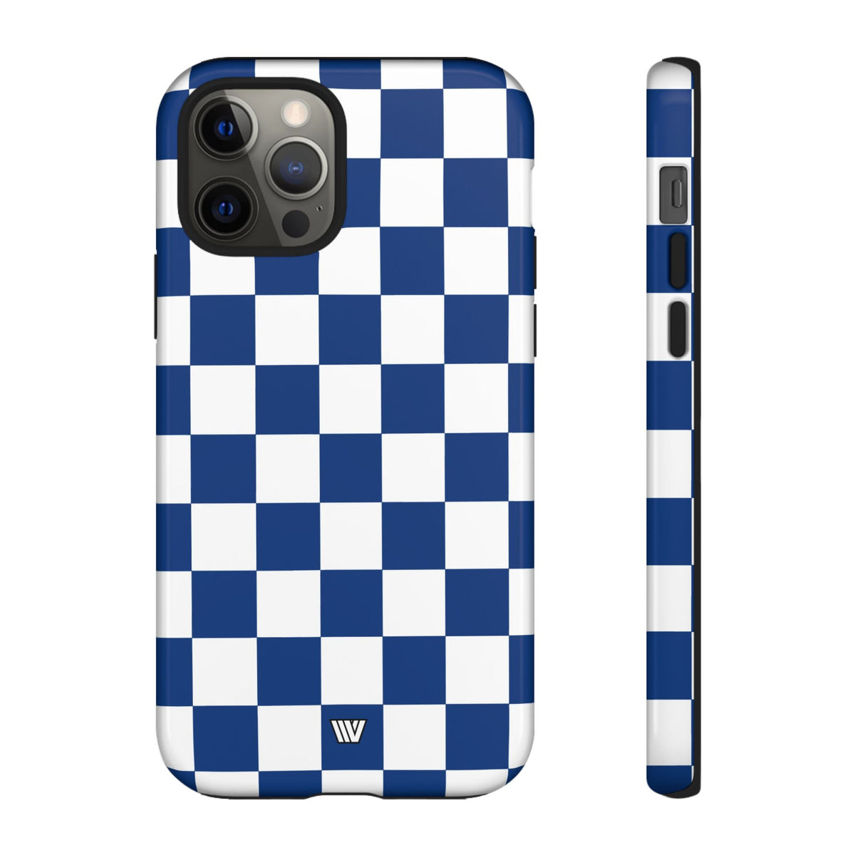 Blue White Checkerboard Tough Phone Case