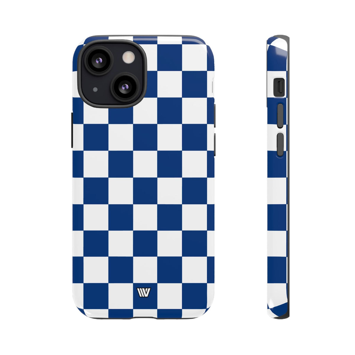 Blue White Checkerboard Tough Phone Case
