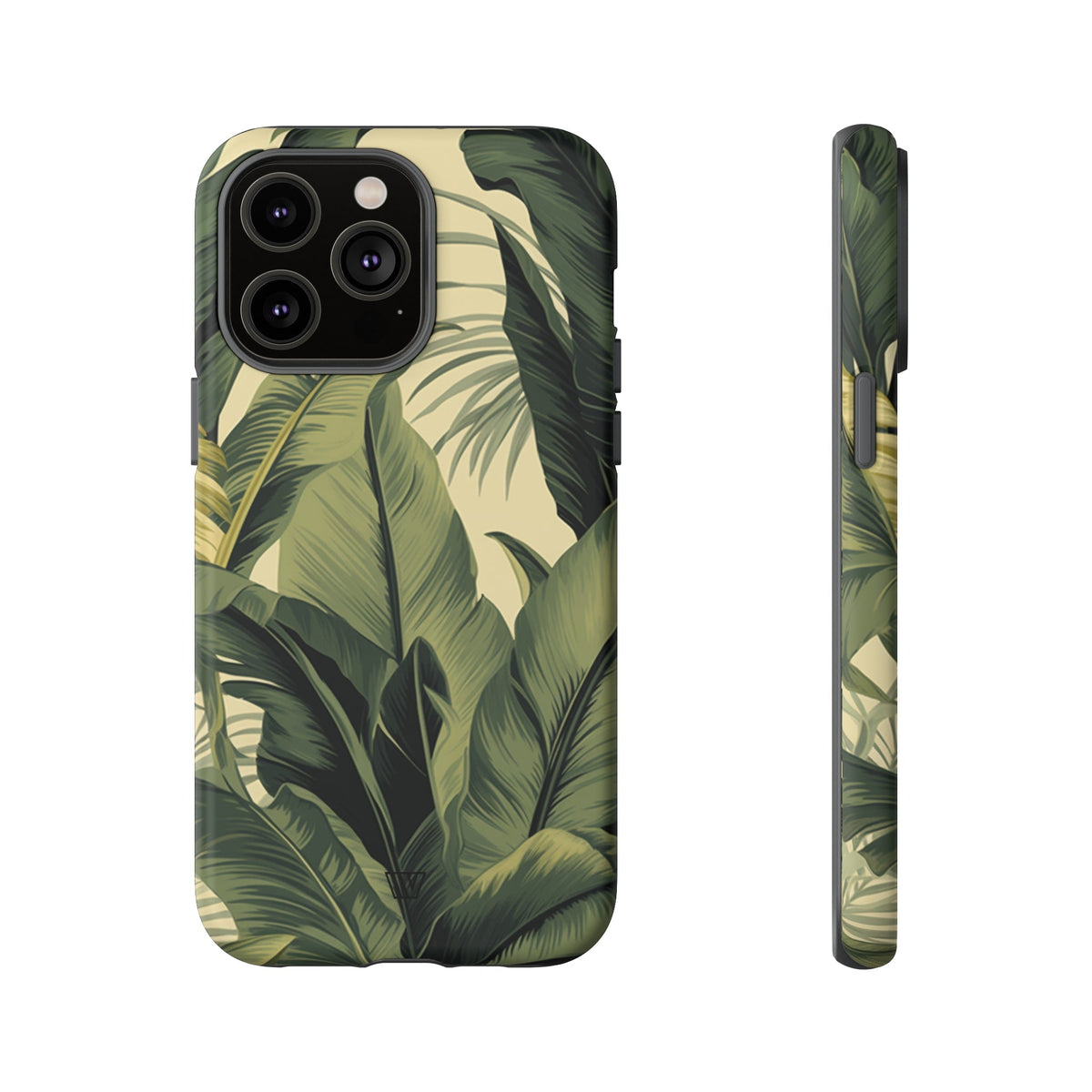 Tropical Leaves Tough Phone Case Dual-Layer Protection
